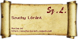 Szuchy Lóránt névjegykártya